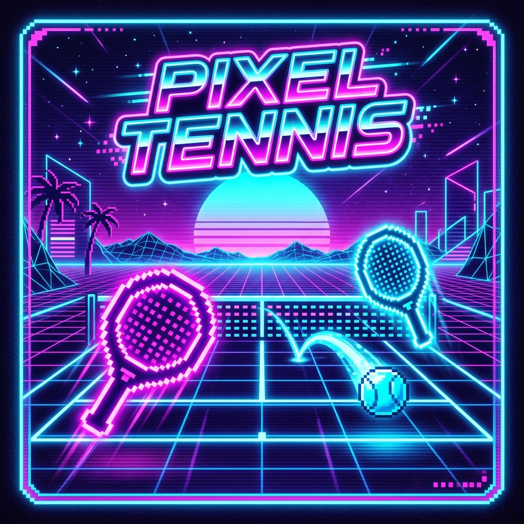 Pixel Tennis game card art